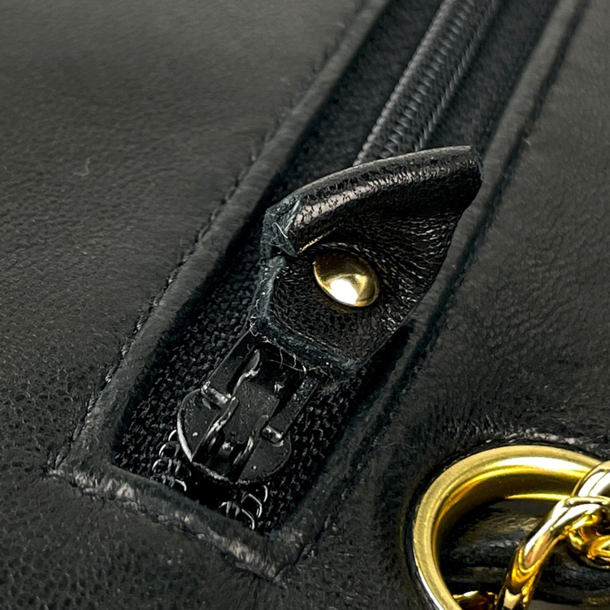 Chanel Quilted Double Flap Chain Shoulder Bag CC Logo Leather Black — view 7