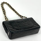 Chanel Quilted Double Flap Chain Shoulder Bag CC Logo Leather Black — view 2