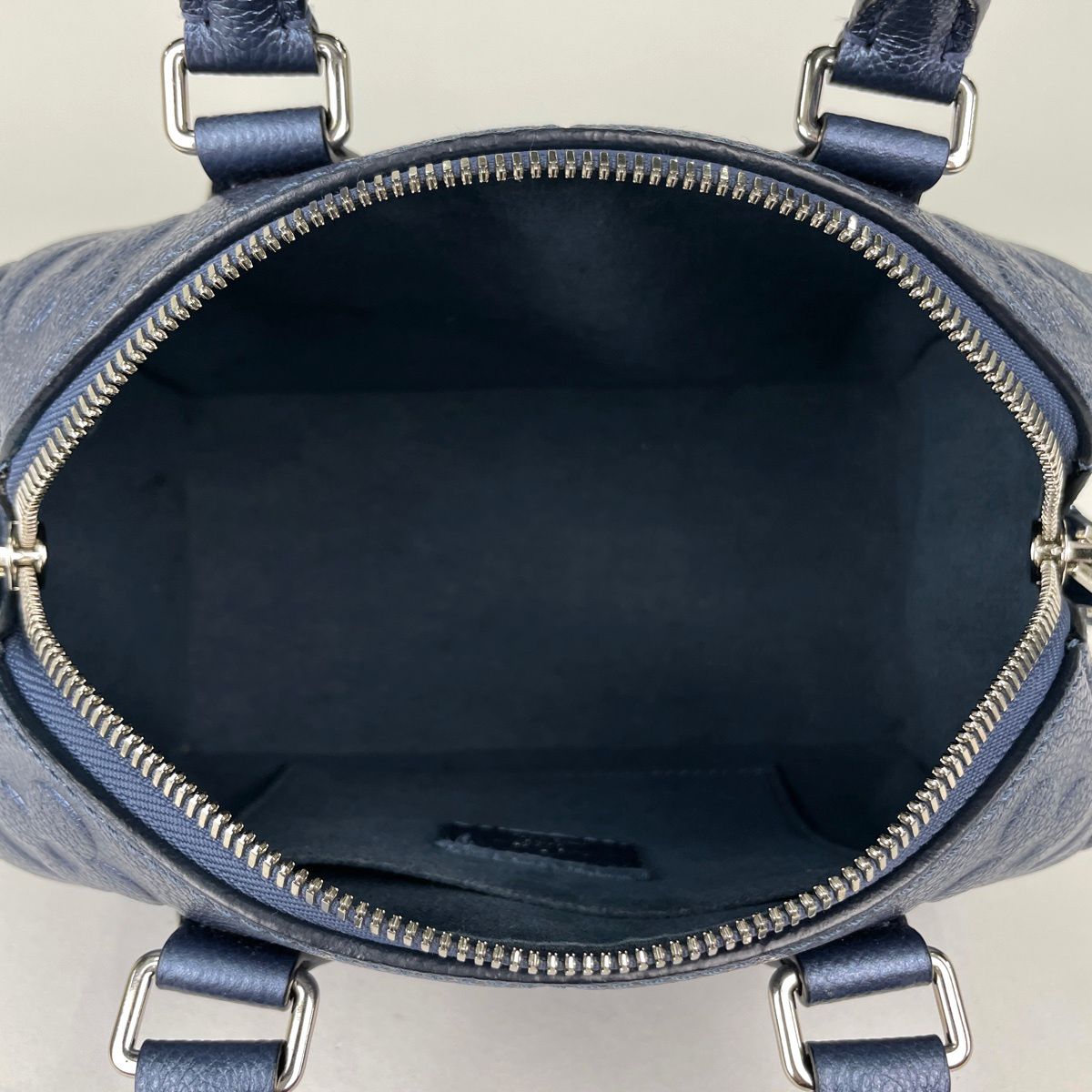 Louis Vuitton Speedy Bandouliere 20 2-Way Handbag Monogram Empreinte Navy Blue — view 7