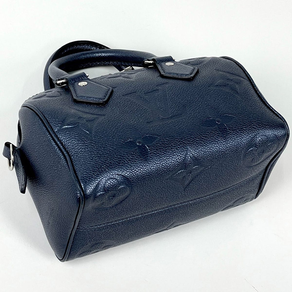 Louis Vuitton Speedy Bandouliere 20 2-Way Handbag Monogram Empreinte Navy Blue — view 2