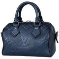 Louis Vuitton Speedy Bandouliere 20 2-Way Handbag Monogram Empreinte Navy Blue