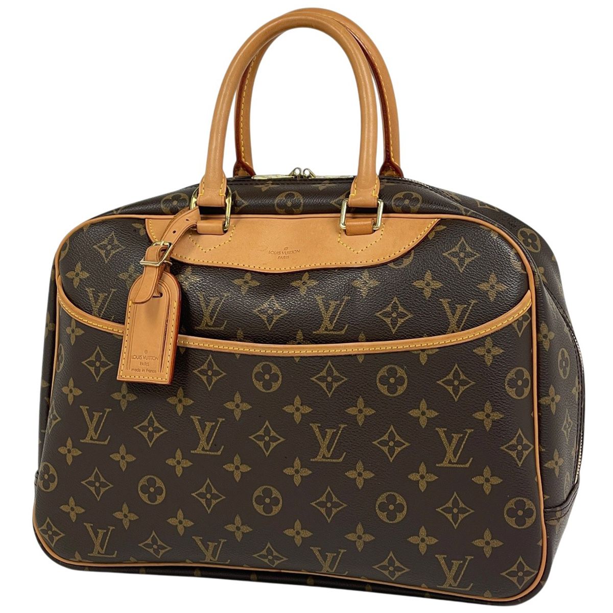 Louis Vuitton Deauville Bowling Vanity Handbag Monogram Brown