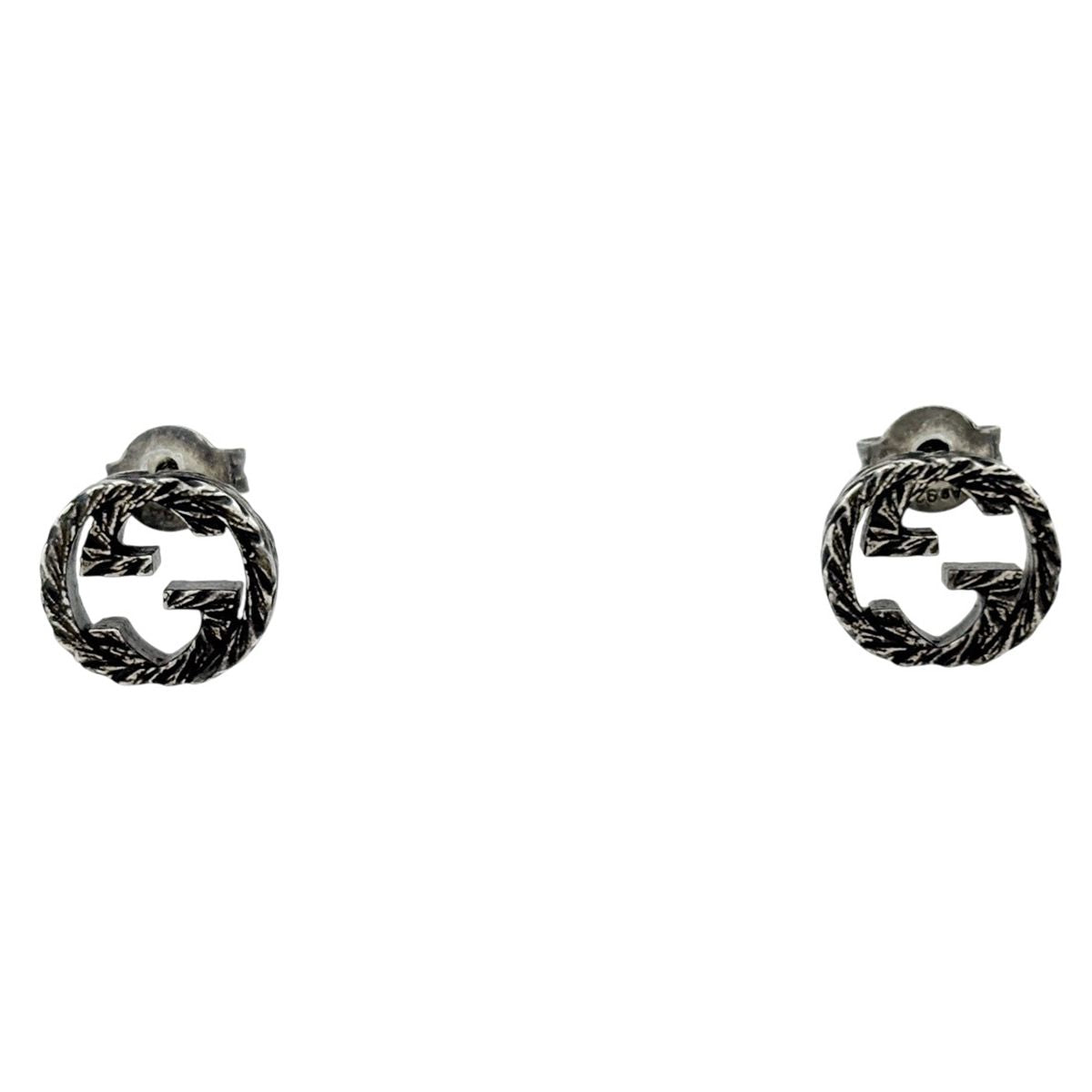 Gucci Interlocking Earrings 925 Sterling Silver