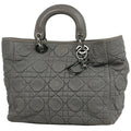 Dior Cannage Handbag Leather Gray