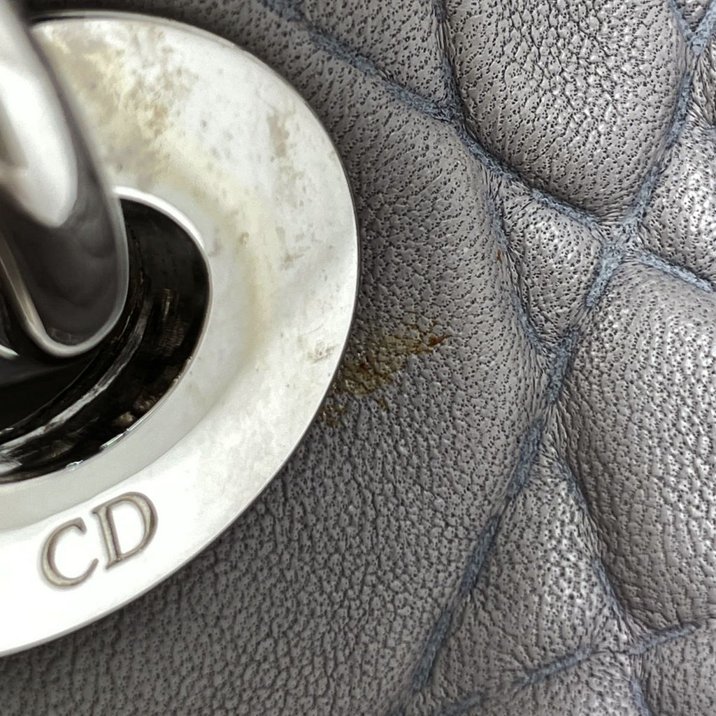 Dior Cannage Handbag Leather Gray — view 4
