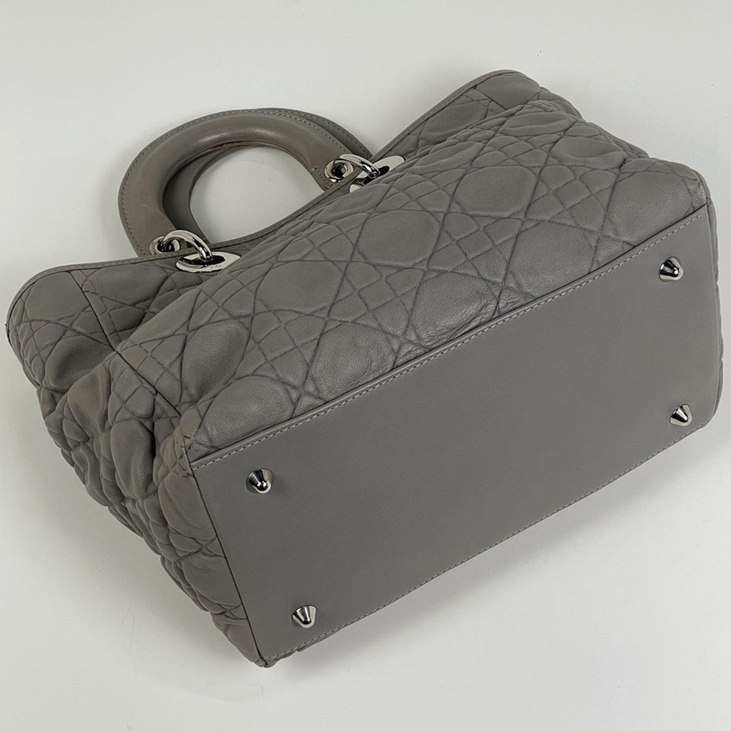 Dior Cannage Handbag Leather Gray — view 2