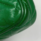 Chanel CC Logo Chain Shoulder Bag 2-Way Kiss Lock Leather Green — view 3