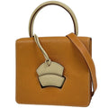 Loewe Barcelona Handbag 2-Way Leather Orange Yellow