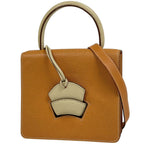 Loewe Barcelona Handbag 2-Way Leather Orange Yellow