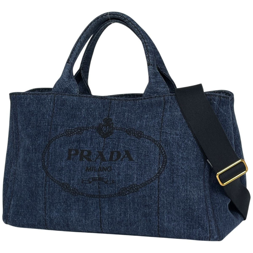 Prada Canapa Tote 2-Way Denim Blue