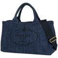 Prada Canapa Tote 2-Way Denim Blue