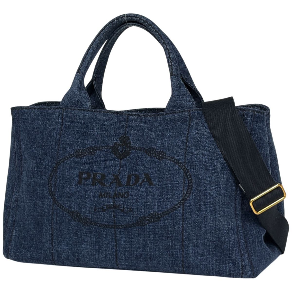 Prada Canapa Tote 2-Way Denim Blue