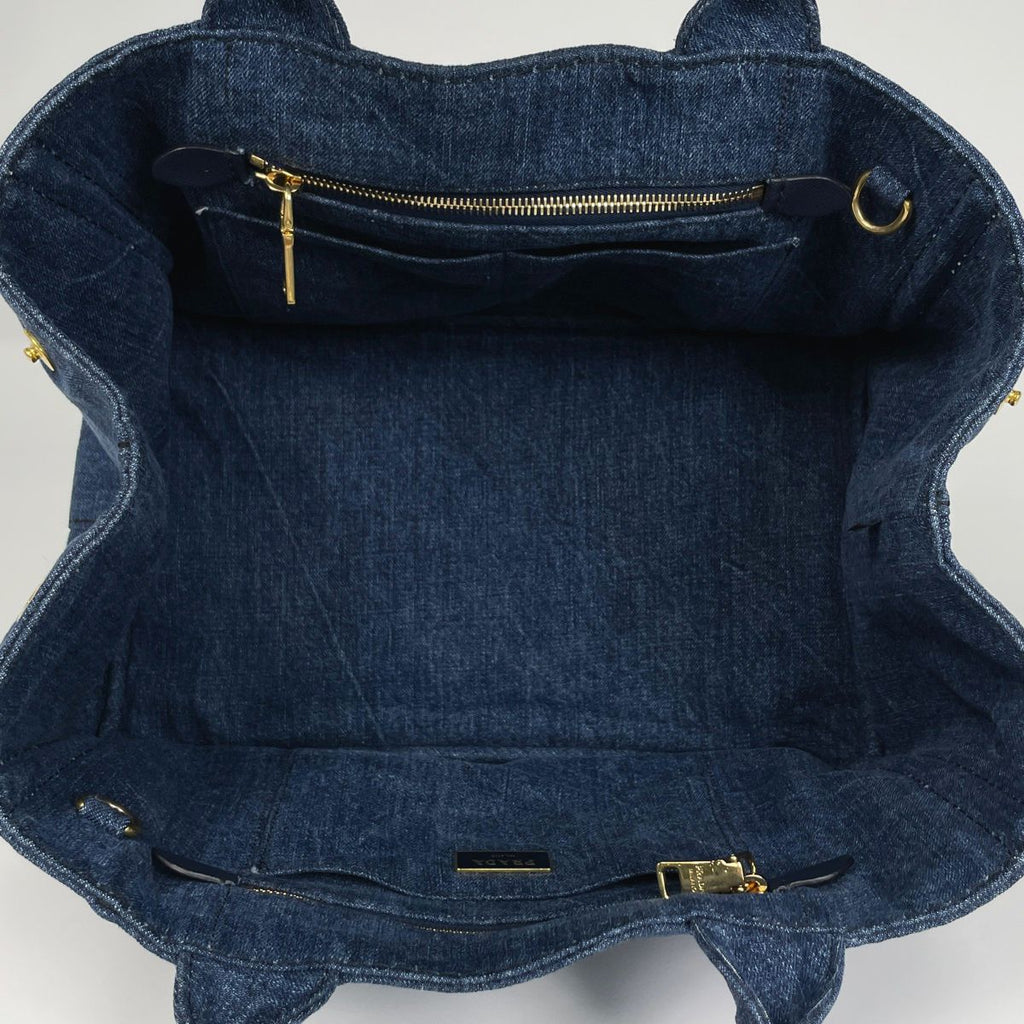 Prada Canapa Tote 2-Way Denim Blue — view 7