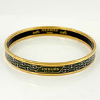 Hermes Enamel PM Bracelet Cloisonne Bangle Gold Plated Green — view 2