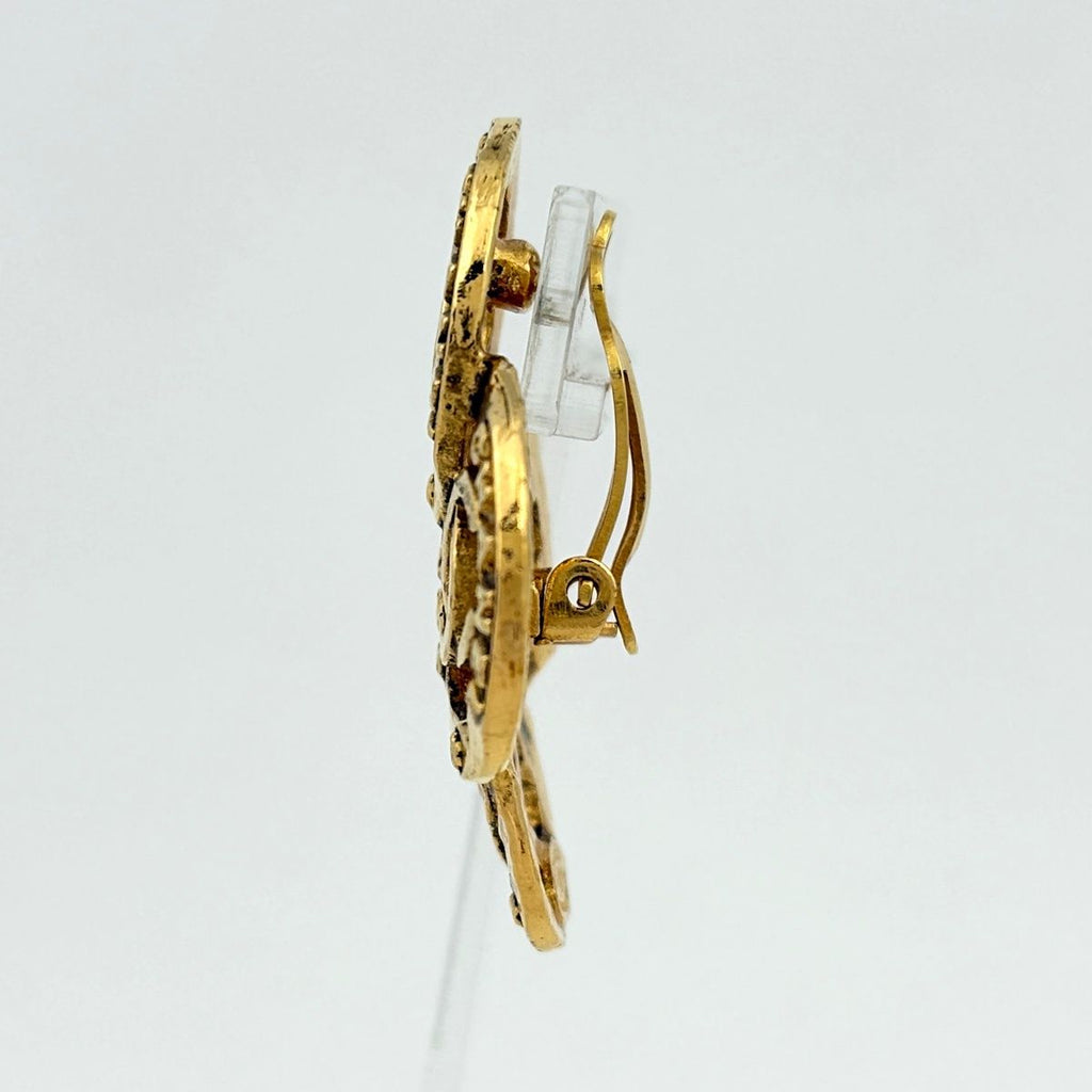 Chanel CC Logo Earrings Gold Plated — view 2