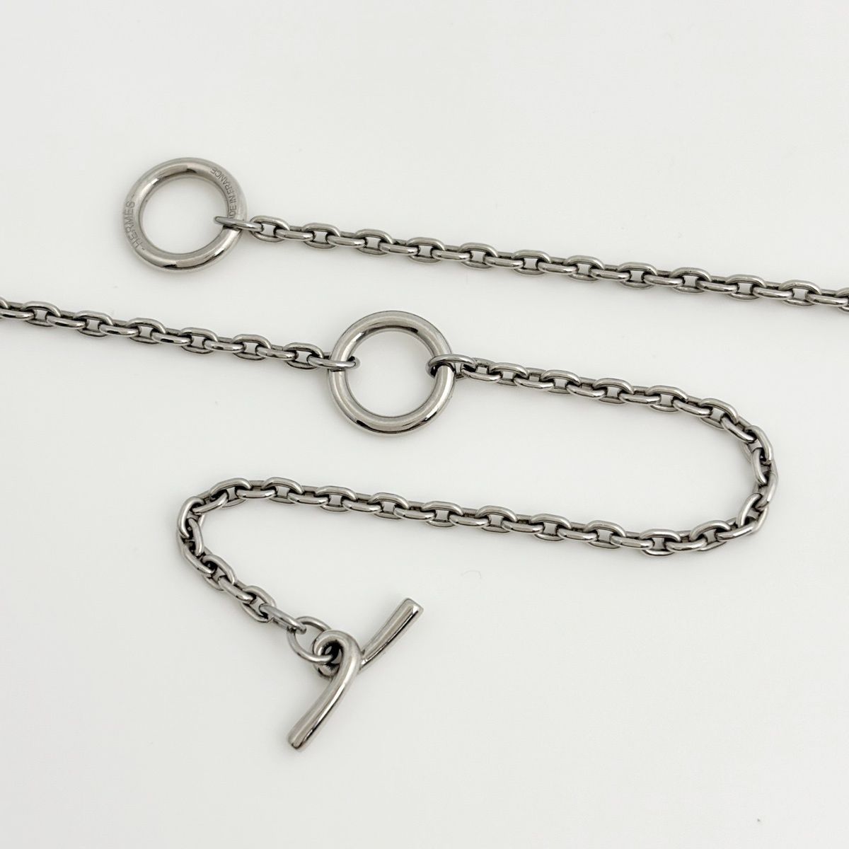 Hermes Chaine D'ancre Vulcanium Necklace Metal Silver Brown — view 3