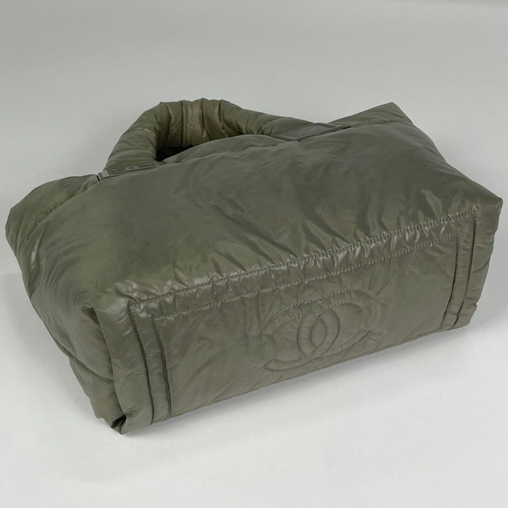 Chanel Coco Cocoon Tote Khaki Nylon Green Beige — view 2