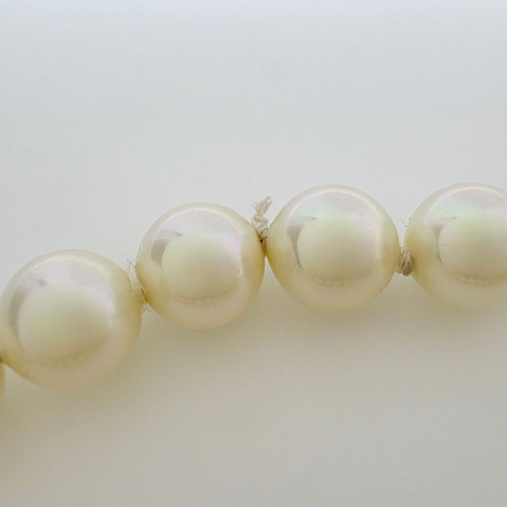 Dior Faux Pearl Necklace Silver Plated White — view 4