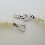 Dior Faux Pearl Necklace Silver Plated White — view 2