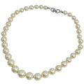 Dior Faux Pearl Necklace Silver Plated White