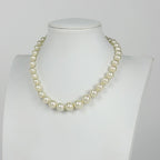Dior Faux Pearl Necklace Silver Plated White — view 5
