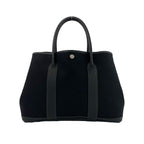 Hermes Garden Party PM Toile Officier Buffalo Leather Tote Black — view 3