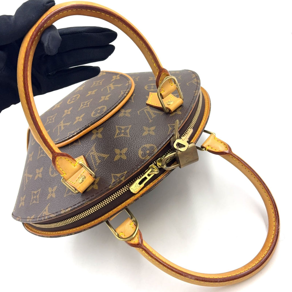 Louis Vuitton Ellipse PM Monogram Leather Brown Light Handbag Gold — view 9