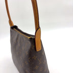 Louis Vuitton Looping MM Monogram Leather Brown Light Handbag Gold — view 6