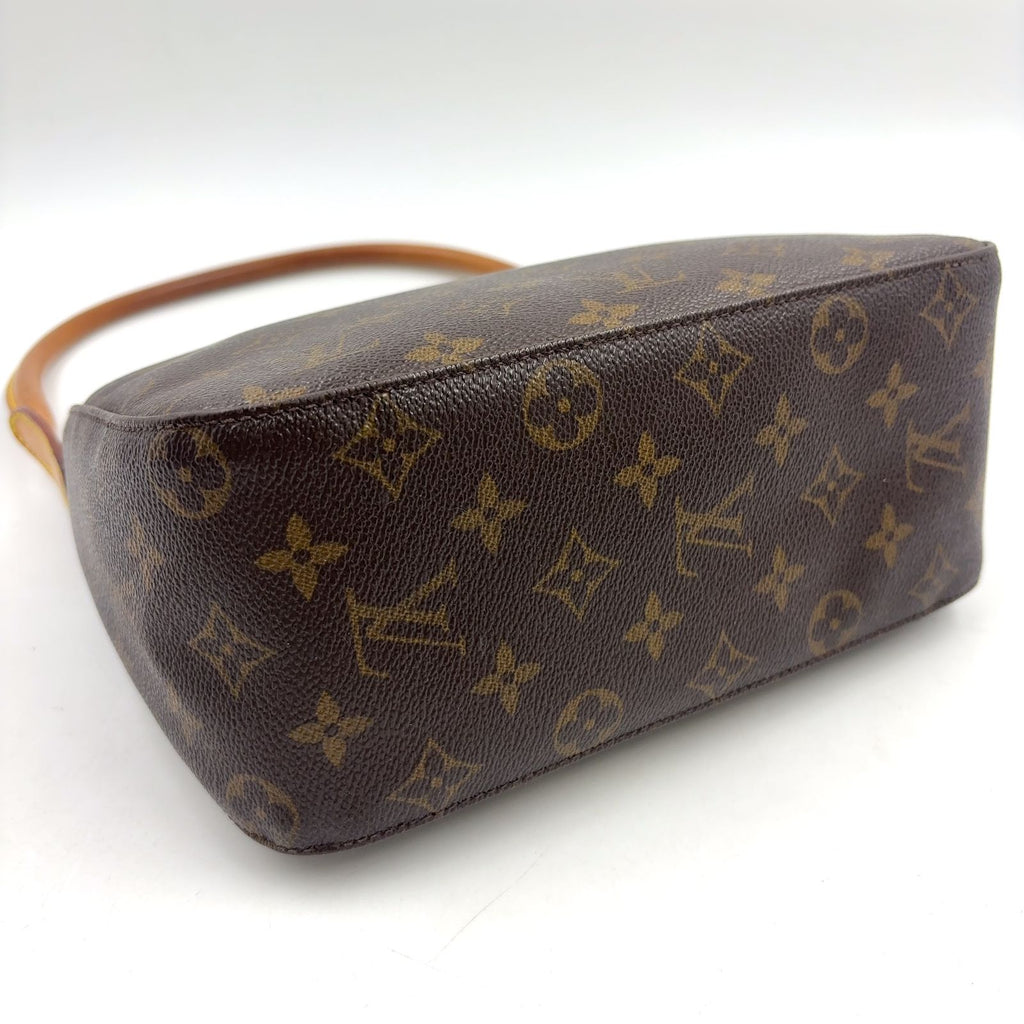 Louis Vuitton Looping MM Monogram Leather Brown Light Handbag Gold — view 7
