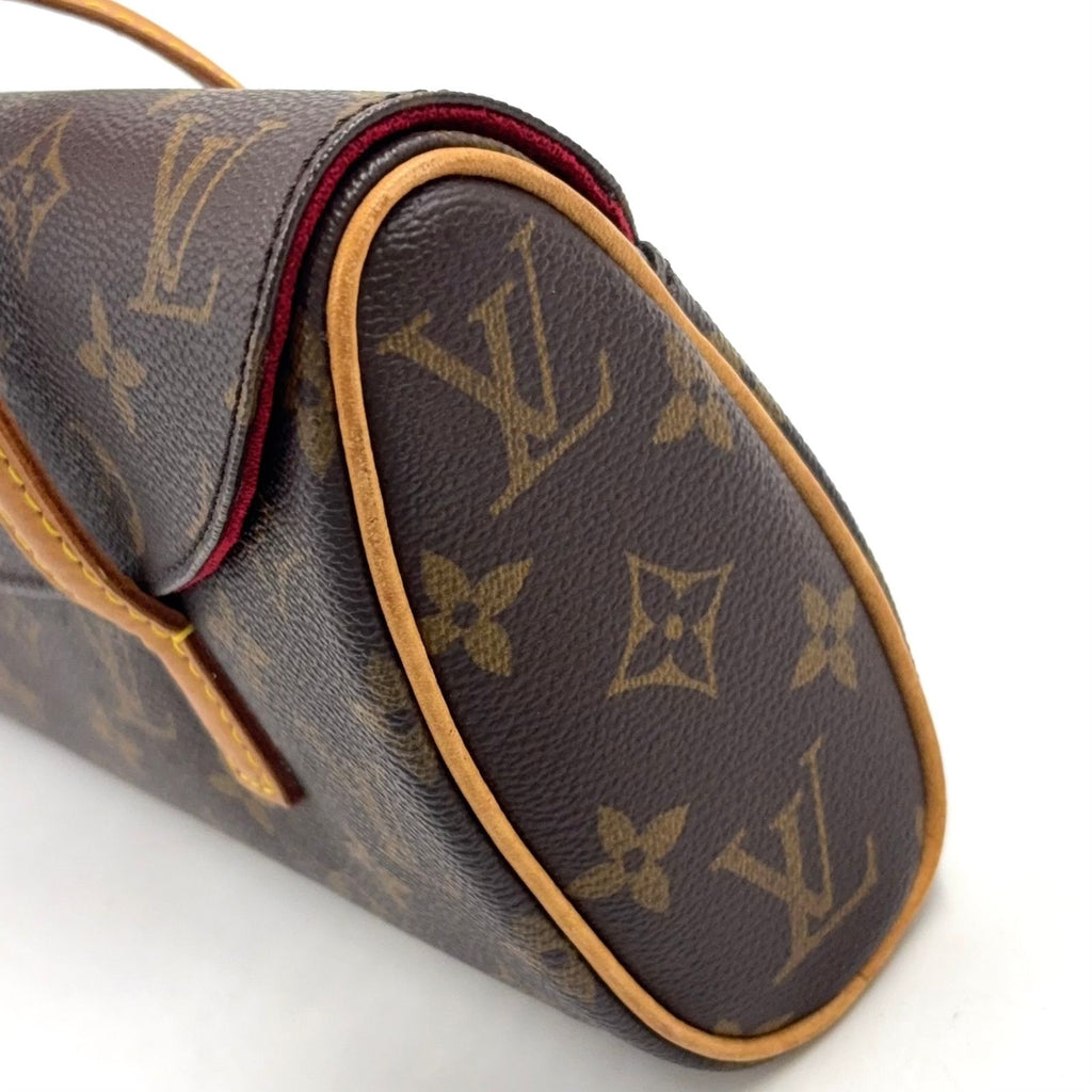 Louis Vuitton Sonatine Monogram Leather Brown Light Handbag Gold — view 6