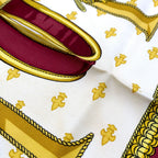 Hermes Carre 90 Selles a Housse Silk Off White Bordeaux Scarf — view 8