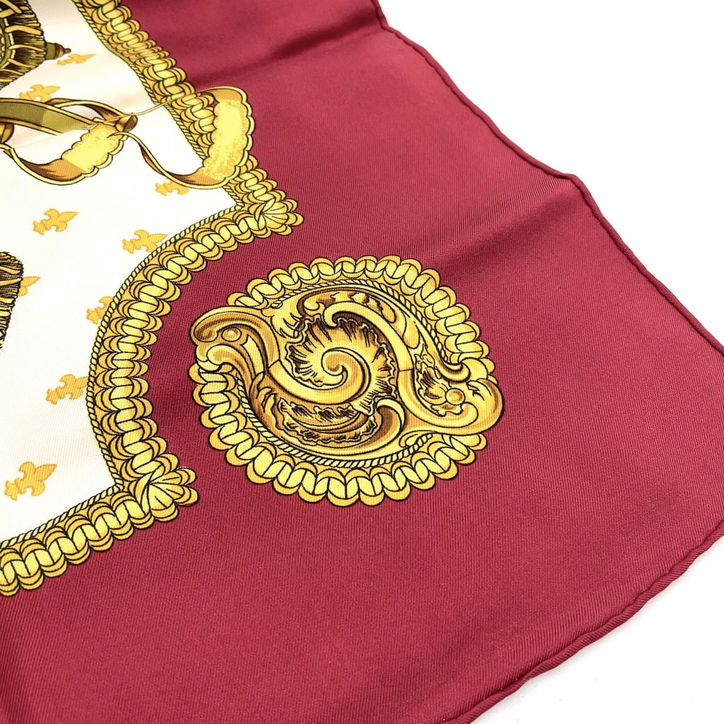 Hermes Carre 90 Selles a Housse Silk Off White Bordeaux Scarf — view 5