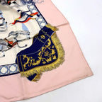 Hermes Carre 90 Real Escuela Andaluza Del Arte Ecuestre Silk White Light Pink — view 8