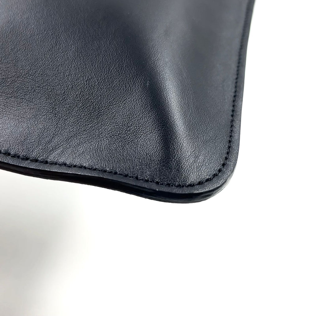 Fendi Logo Flat Calfskin Black Tote — view 9