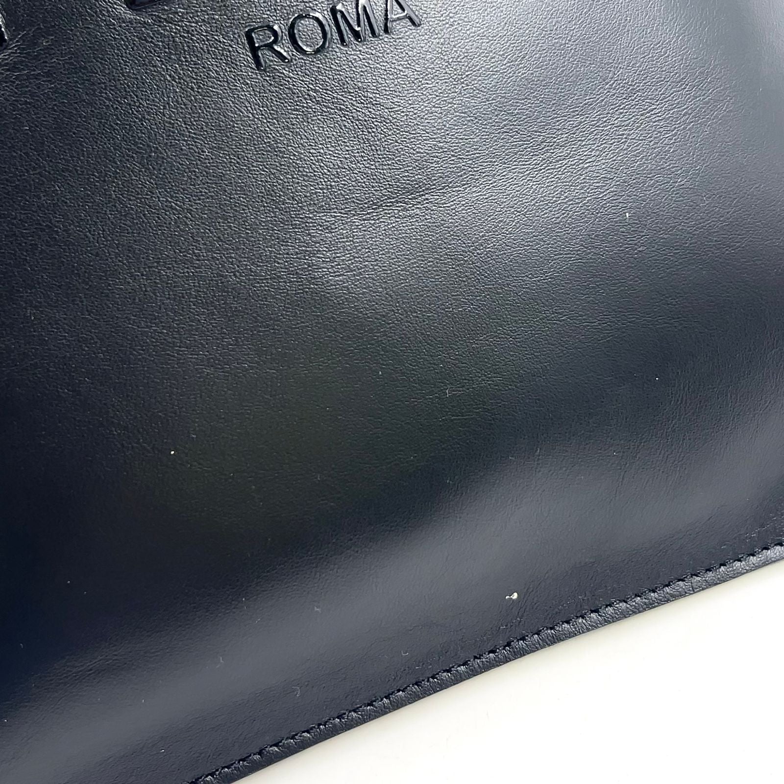 Fendi Logo Flat Calfskin Black Tote — view 7