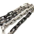 Louis Vuitton Collier Monogram Chain Metal Silver Black Necklace — view 4
