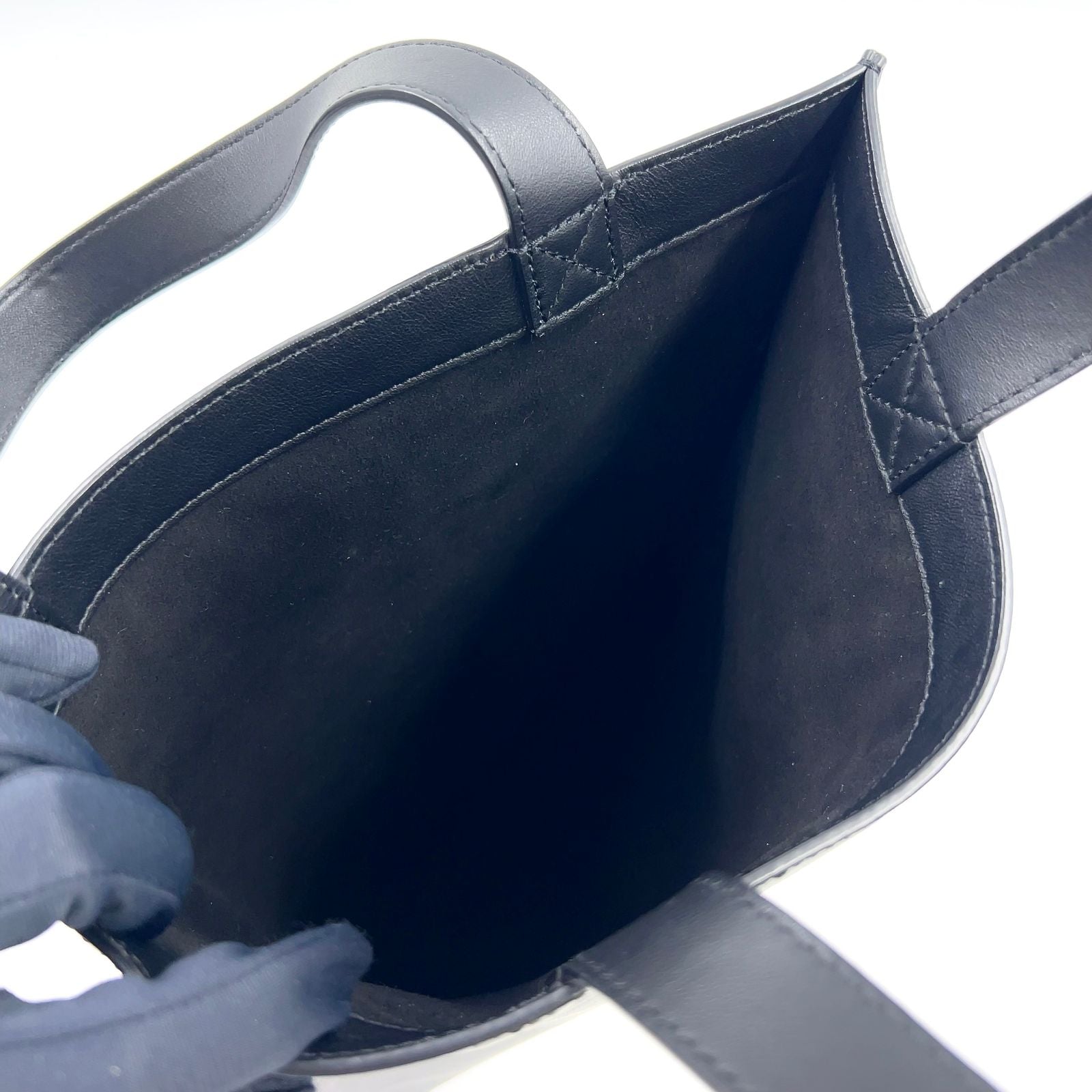 Fendi Logo Flat Calfskin Black Tote — view 3
