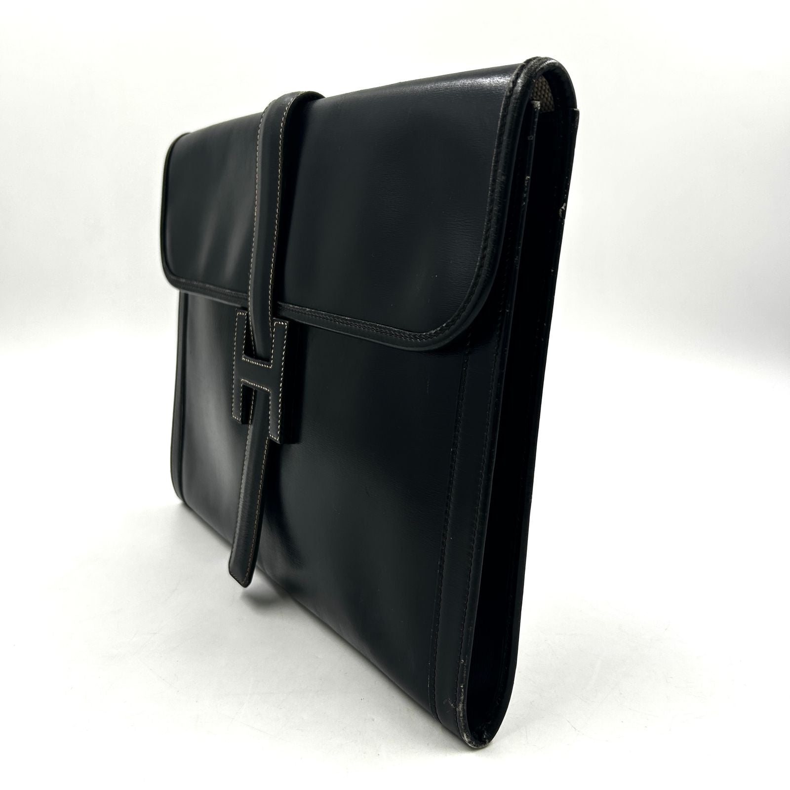 Hermes Jije Leather Black Clutch — view 5