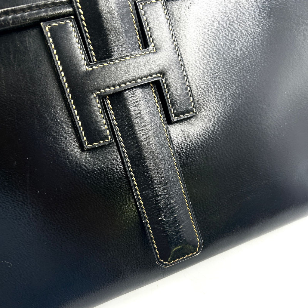 Hermes Jije Leather Black Clutch — view 9