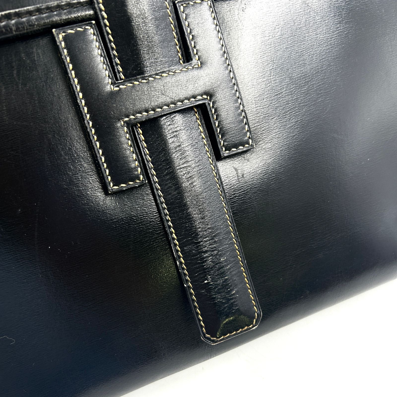 Hermes Jije Leather Black Clutch — view 9