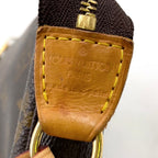 Louis Vuitton Pochette Monogram Leather Brown Light Handbag Gold — view 4