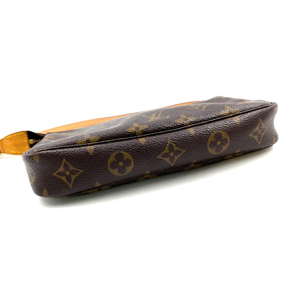Louis Vuitton Pochette Monogram Leather Brown Light Handbag Gold — view 7