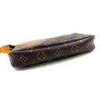Louis Vuitton Pochette Monogram Leather Brown Light Handbag Gold — view 7