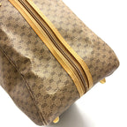 Gucci Vintage Micro GG Leather Fabric Beige Light Brown Red Boston Bag Gold — view 8