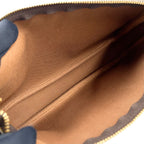 Louis Vuitton Pochette Monogram Leather Brown Light Handbag Gold — view 3