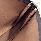 Louis Vuitton Pochette Monogram Leather Brown Light Handbag Gold — view 8