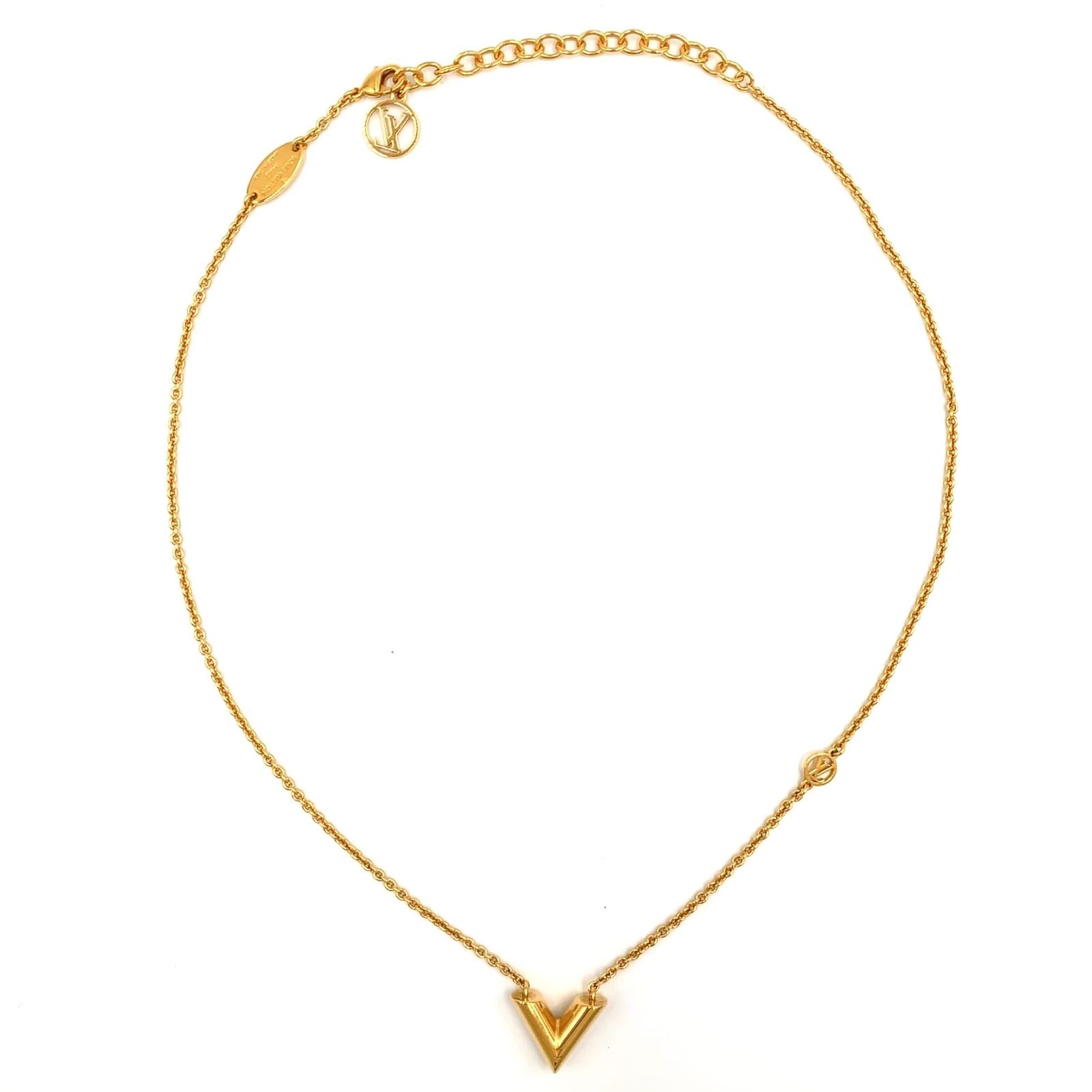 Louis Vuitton Essential Metal Gold Necklace — view 3
