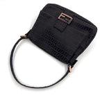 Fendi Zucchino Mamma Bucket Leather Canvas Brown Black Shoulder Bag Gold — view 5