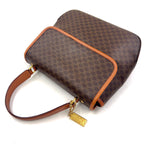 Celine Macadam Leather with Flap Charm Brown Light Handbag Gold — view 6