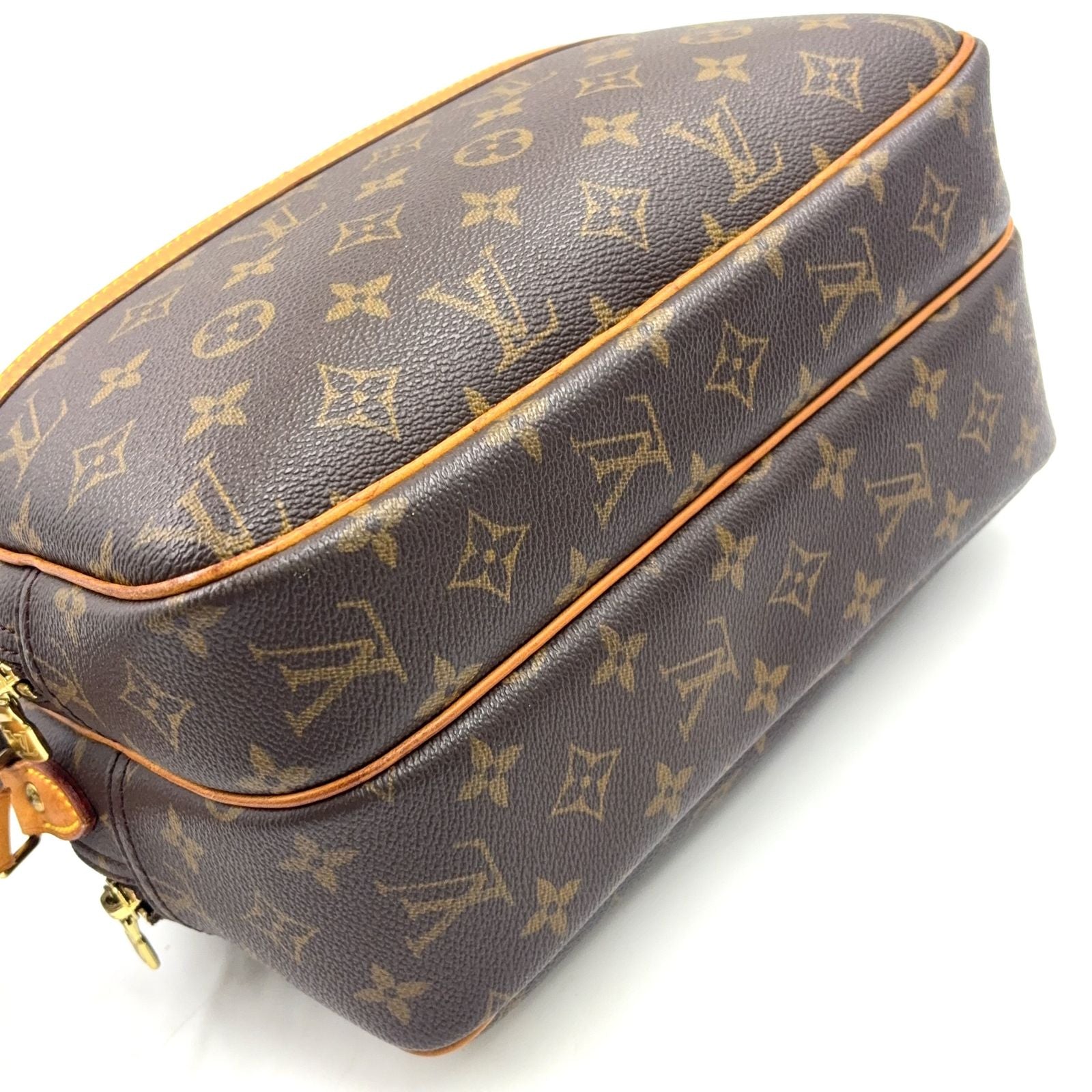 Louis Vuitton Reporter PM Monogram Leather Brown Light Shoulder Bag Gold — view 6